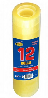 Class Clear Tape , 12 pcs , 12 mm x 20 Yards